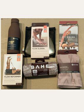 BAHE Pilates Starter Kit Reformer Resistance Band Roller Sliders Full Set NWT